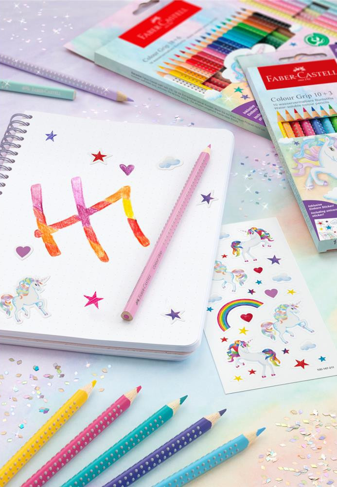Kredki 2001 UNICORN (18 kredek grip+6 kredek sparkle pastel+naklejki) 201543 Faber-Castell